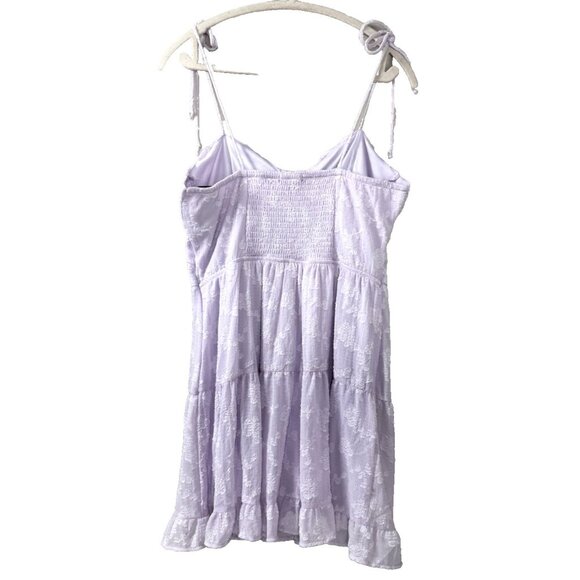 Lilac Lavender L Coquette Corset Babydoll Mini Dress Cottagecore Fairycore NWT - Picture 2 of 9